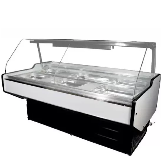 3 DIVISION CURVE GLASS BAIN MARIE