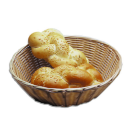 BREAD BASKET WOVEN PLASTIC ROUND - 220MM x 200MM