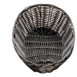 BREAD BASKET WOVEN PLASTIC DARK BROWN ROUND - 220M