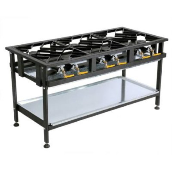 BOILING TABLE GAS - COMMERCIAL - 6 BURNER STAGGERE