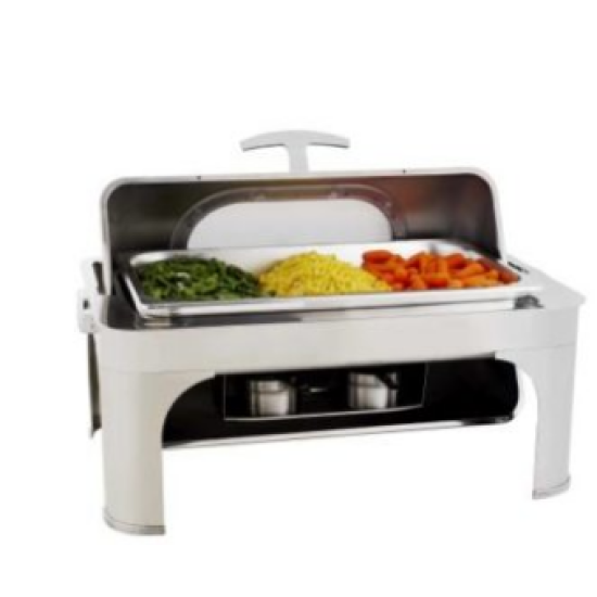 CHAFING DISH RECTANGULAR - ROLL TOP WITH GLASS LID