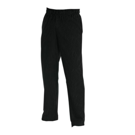 CHEFS UNIFORM - BAGGIES BLACK PIN STRIPE - LARGE