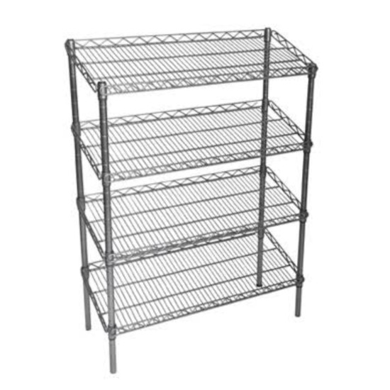 4-TIER SLANTED SHELVING - CHROME