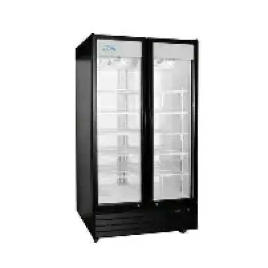 DOUBLE DOOR FULL GLASS FRIDGE 1135MM SWING