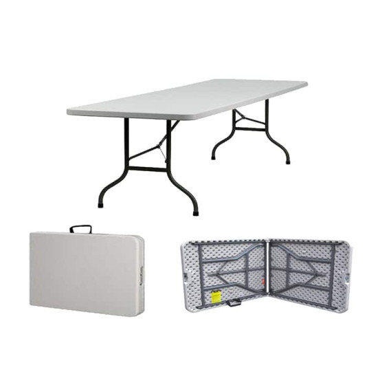 FOLDING TABLE 8 SEATER PLASTIC WHITE