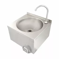 HAND WASH BASIN KNEE OPERATED WITH SPLASHBACK