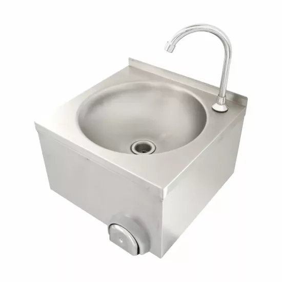 HAND WASH BASIN KNEE OPERATED WITH SPLASHBACK