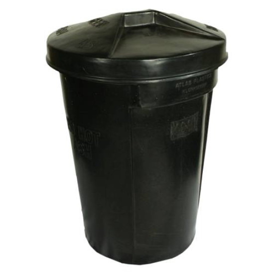 REFUSE BIN 85LT (BLACK) 450MM x 630MM - INCLUDES L