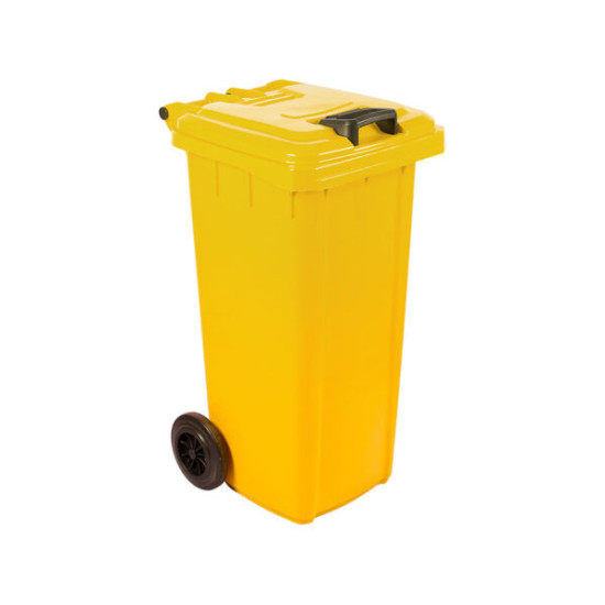 MOBILE REFUSE BIN 240LT (YELLOW) PLASTIC