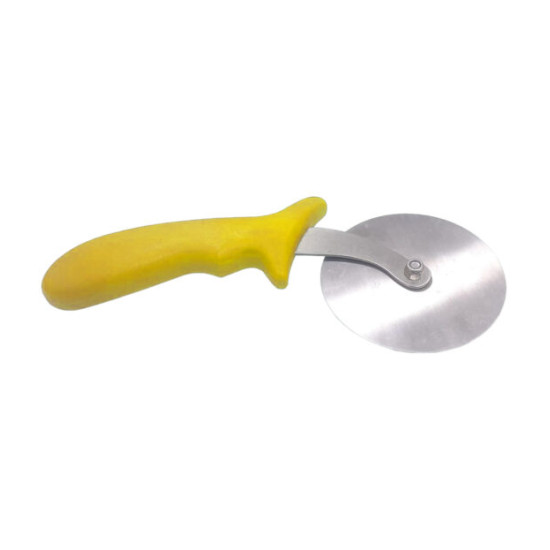 PIZZA CUTTER (YELLOW) PLASTIC HANDLE 100MM 