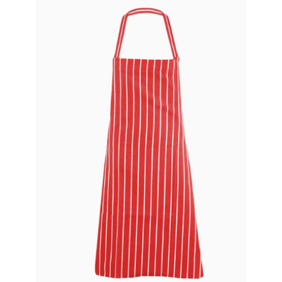 APRON CLASSIC BUTCHER STRIP RED