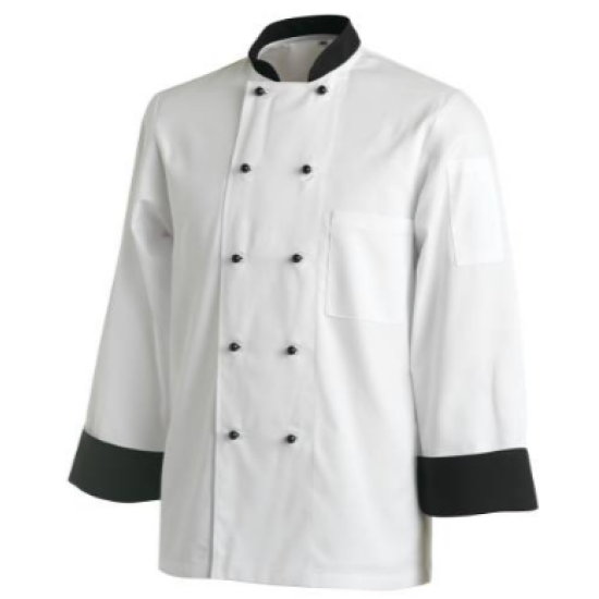 CHEFS UNIFORM JACKET CONTRAST LONG - X LARGE