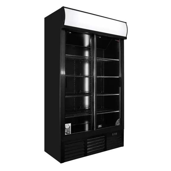  2 DOOR FRIDGE 1140 SLIDING- SHALLOW BLACK 