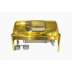 CHAFFING DISH GOLD RECTANGLE + WINDOW