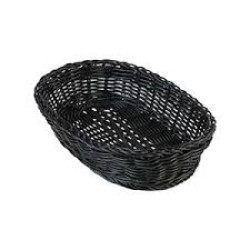 BREAD BASKET WOVEN PLASTIC DARK BROWN OBLONG - 230