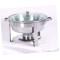 CHAFING DISH ROUND WITH GLASS LID - POLISHED 3.7LT