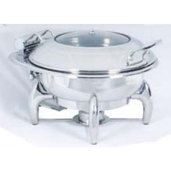 CHAFING DISH INDUCTION - ROUND- GLASS LID 6LT