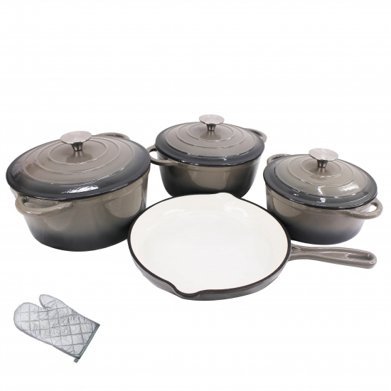 CAST IRON POT SET GREY