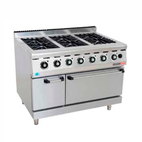 GAS STOVE WITH ELECTRIC OVEN ANVIL - 6 BURNER