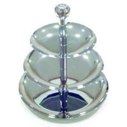 DISPLAY STAND S/STEEL - 3 TIER 266MM X 220MM X 167