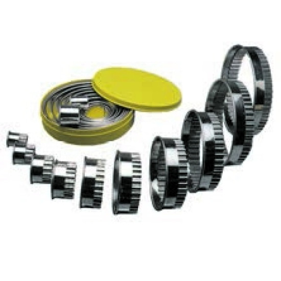 ROUND CUTTER SET S/STEEL - PLAIN 10 PIECE