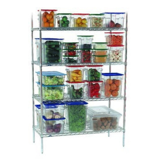 SHELVING UNIT CHROMED - 4-TIER - 1510MM X 455MM X