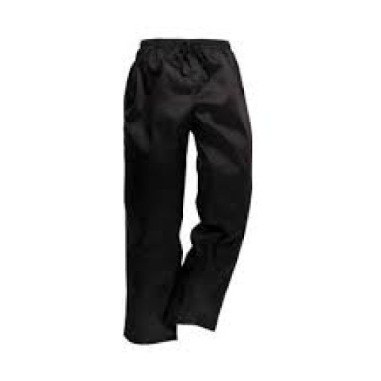 CHEF UNIFORM - TROUSERS BLACK ZIP - XXX LARGE