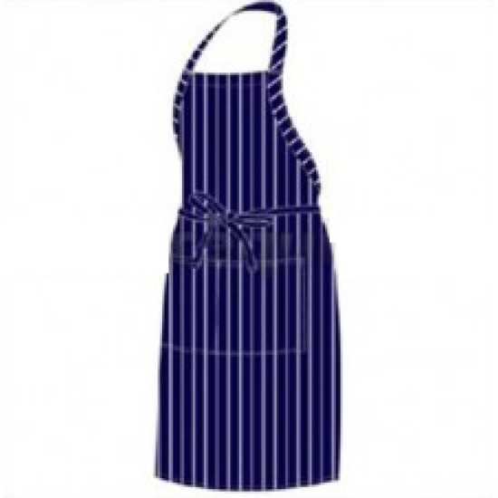 CHEFS UNIFORM FULL BIB APRON BUTCHERS (BLUE) STRIP