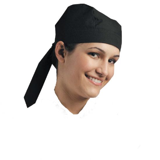 CHEFS UNIFORM - SCULL CAP (TIE AT BACK) BLACK